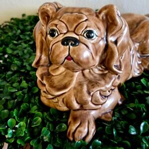 12.5" – Signed 1970s Ceramic Cocker Spaniel Dog Figurine Category Label: